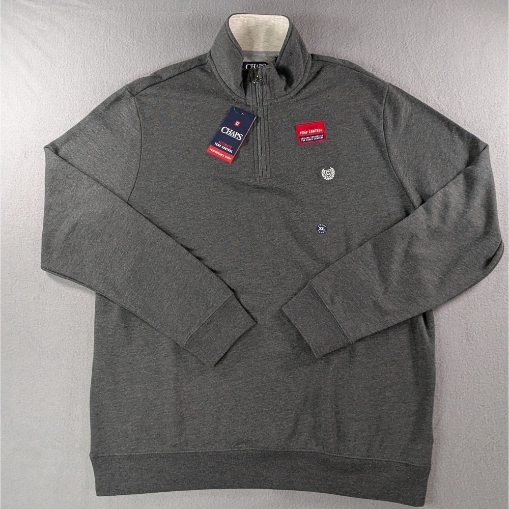 Chaps Mens Ultimate Temp Control Performance Terry Pullover Size XL Gray Heather